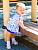 Боди с юбочкой "Фламинго" - Размер 62 - Цвет белый с рисунком - интернет-магазин Bits-n-Bobs.ru