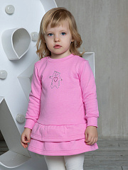 Платье "Базовый ассортимент" с котиком - Размер 68 - Цвет розовый - Картинка #1